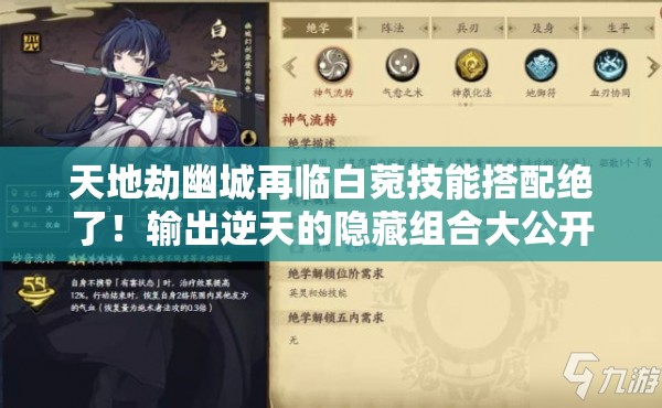 天地劫幽城再临白菀技能搭配绝了！输出逆天的隐藏组合大公开